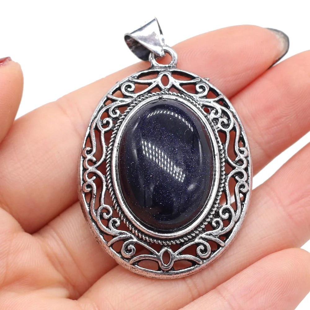 Natural Semi-precious Stone Pendants Lapis lazuli Amethyst Charms for Vintage Necklace Earrings Jewelry Gifts