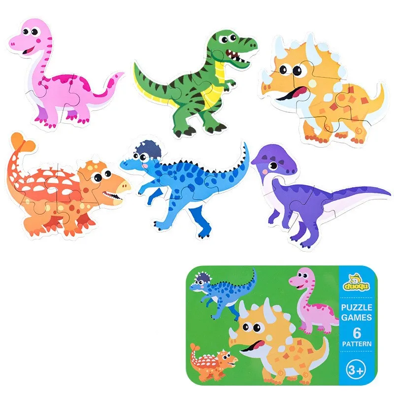 Baby Puzzle Toys Games Iron Box Cartoon 3D Animals Wooden Puzzle For Children Montessori Early Educational Toys Gifts For Kids - Image 4
