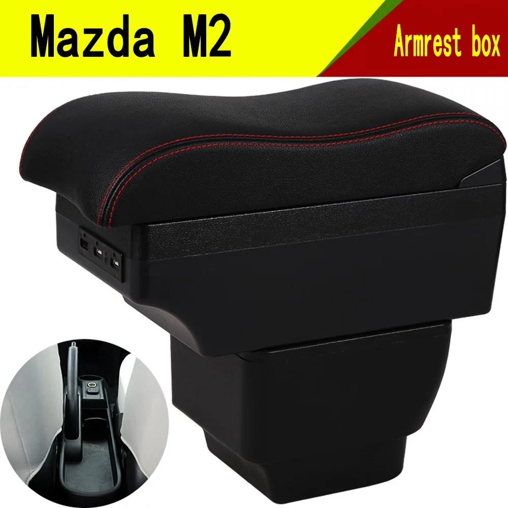 

Подлокотник для Mazda 2/Demio/Mazda2, центральный ящик для хранения, подлокотник для хранения, подстаканник, аксессуары для стайлинга автомобилей
