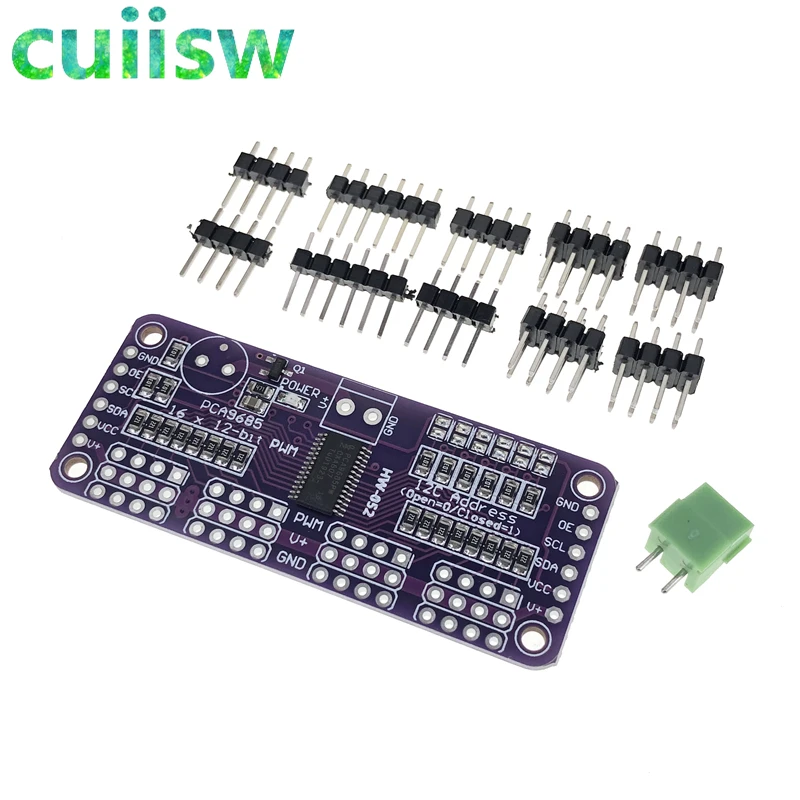 PCA9685 16-Channel 12 bit PWM Servo Driver I2C Interface for Arduino Raspberry