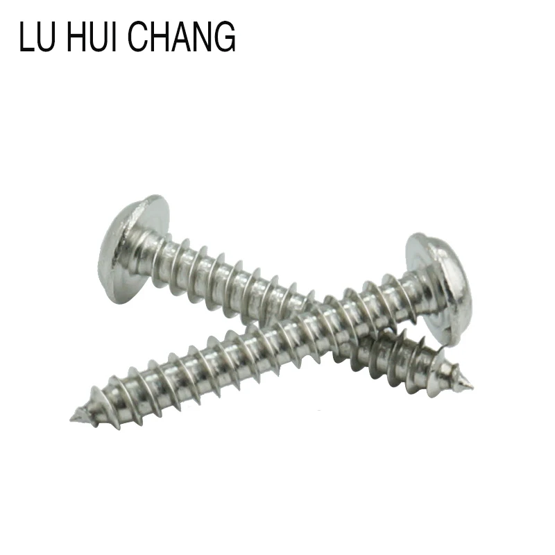 20Pcs Cross Round Head 304 stainless steel self-tapping with Padded Screws With Collar Pad Washer Silver Fastener Screw