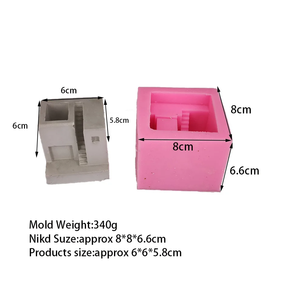 3D mały domek schody w kształcie sukulenta wazon formy rzemieślnicze betonowe cementowe garnki silikonowe tworzenie form świeca narzędzie do mydła