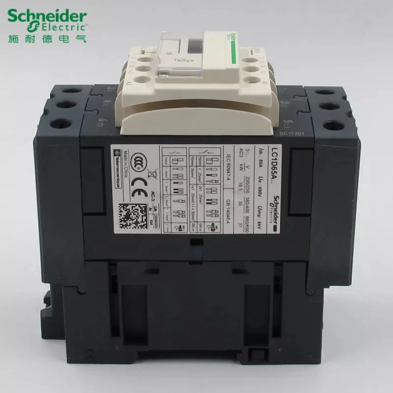 Schneider electric TeSys D 3-ploe contactors-Motor control   category AC-3  LC1D65A*7C   AC24V-380V  65A 50/60HZ