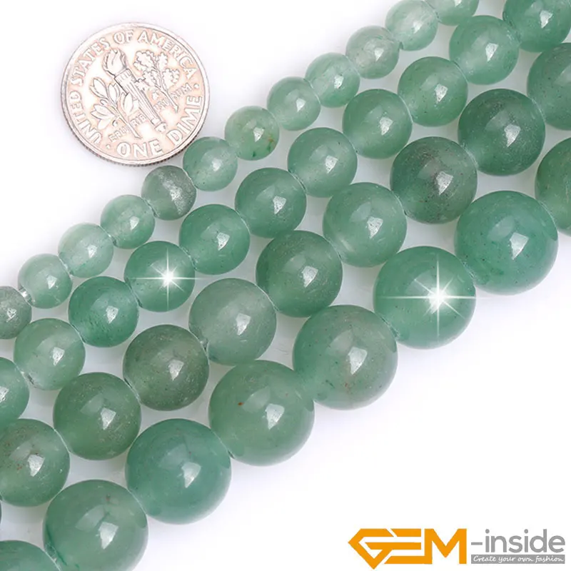 

2mm Big Hole Bead Natural Green Aventurine Round Beads For Jewelry Making Strand 15 inch DIY Bracelet Necklace Beads 6mm 8mm 10m