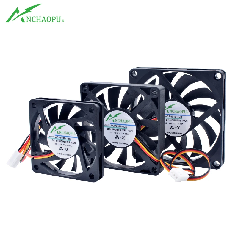 60x60x10mm 70x70x10mm 80x80x10mm 60mm 70mm 80mm fan 3pin speed monitoring Ultra-thin cooling fan suitable for chassis CPU