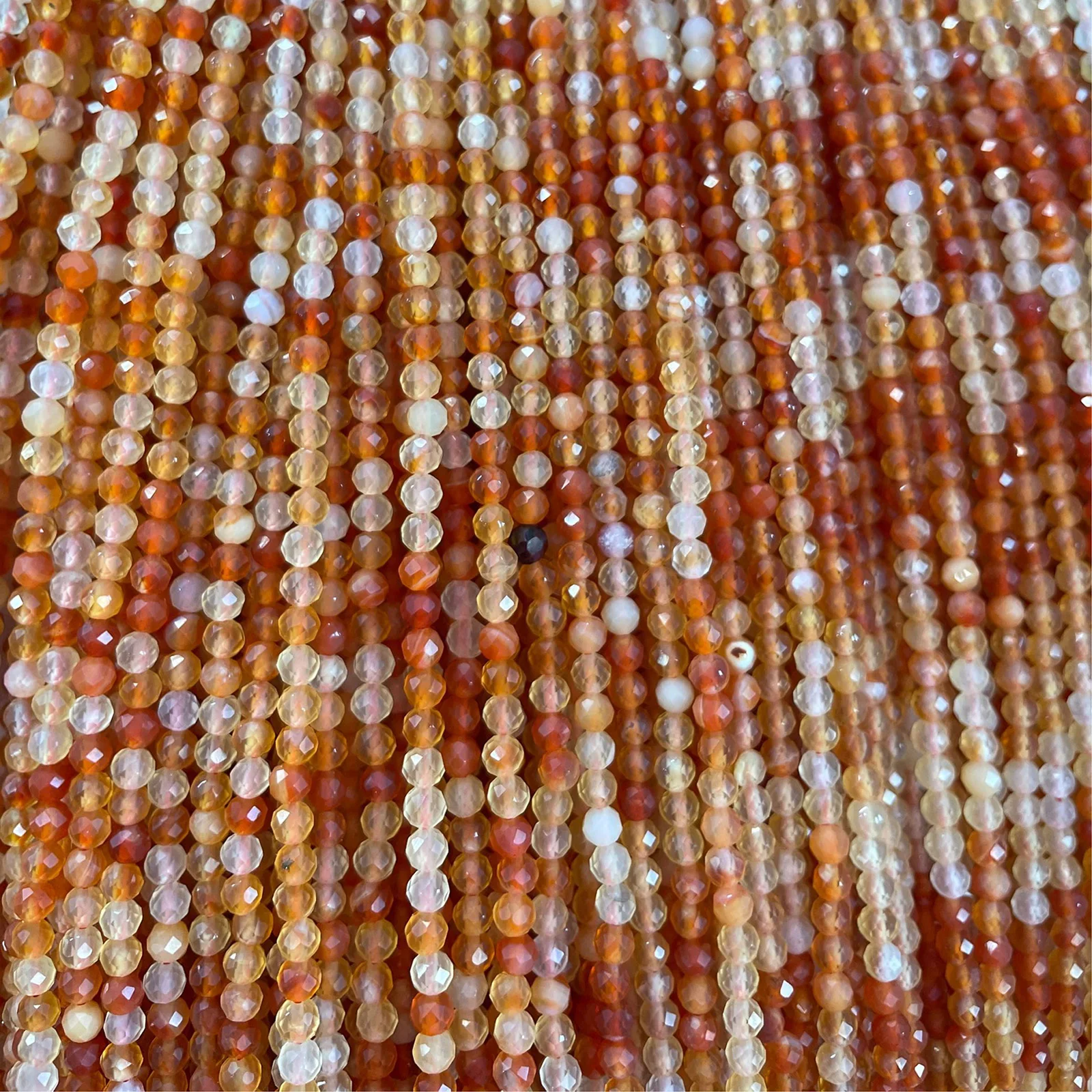Natural Stone Beads Small Faceted Carnelian High-light Faceted Red Agate Loose Beads  3mm For Bracelet Necklace Jewelry Making