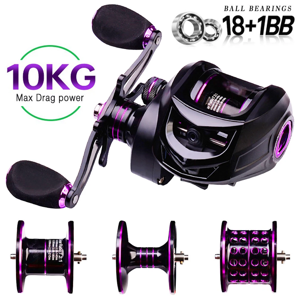 

Baitcasting Reel 18+1BB Ultralight Casting Reel Smooth Metal Fishing Reel with Deep or Shallow Spool for Bass Fishing