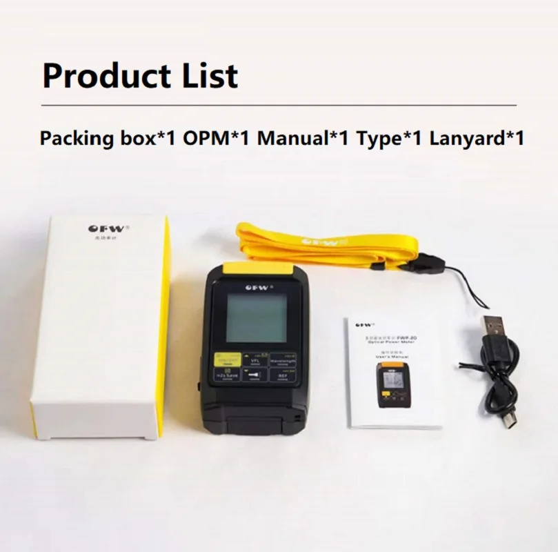 Imagem -05 - Opm Led Light Optical Power Meter Visual Fault Locator Network Cabo Test Optical Fiber Tester Vfl Ftth 5km 15km 30mw 4in 1