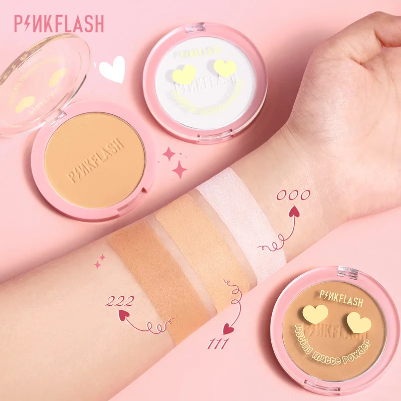 PINKFLASH Makeup Pressed Powder Oil Control Matte Face Setting Powder Waterproof Natural Superfine Make Up Loose Powder