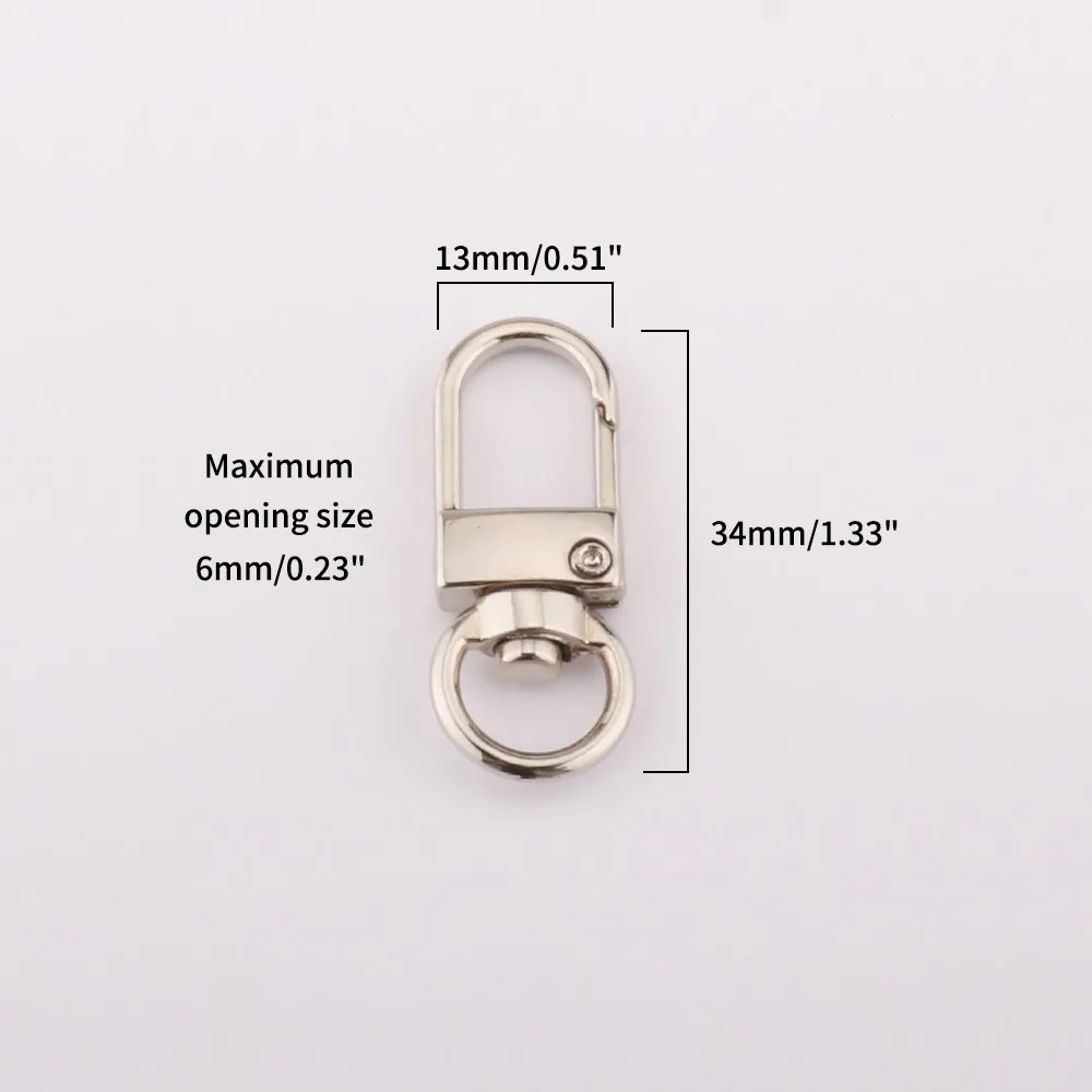 10Pcs Metal Swivel Buckle Dog Buckle Key Ring Key Hook Retainer Ring Millet Buckle I-Buckle DIY Craft Lobster Buckle 8 sizes