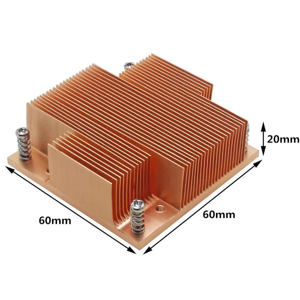 1U Server CPU Cooler Copper Heatsink for Intel Socket G PGA988 989 Mobile Processor Series Passive cooling