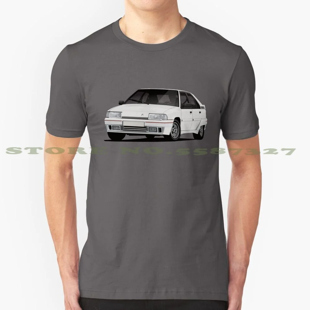 Citro?N Bx 19 Gti-White-Illustration 100% Pure Cotton T-Shirt Bx Gti 19 Citro ? N French Cars Vintage Classic Automobiles