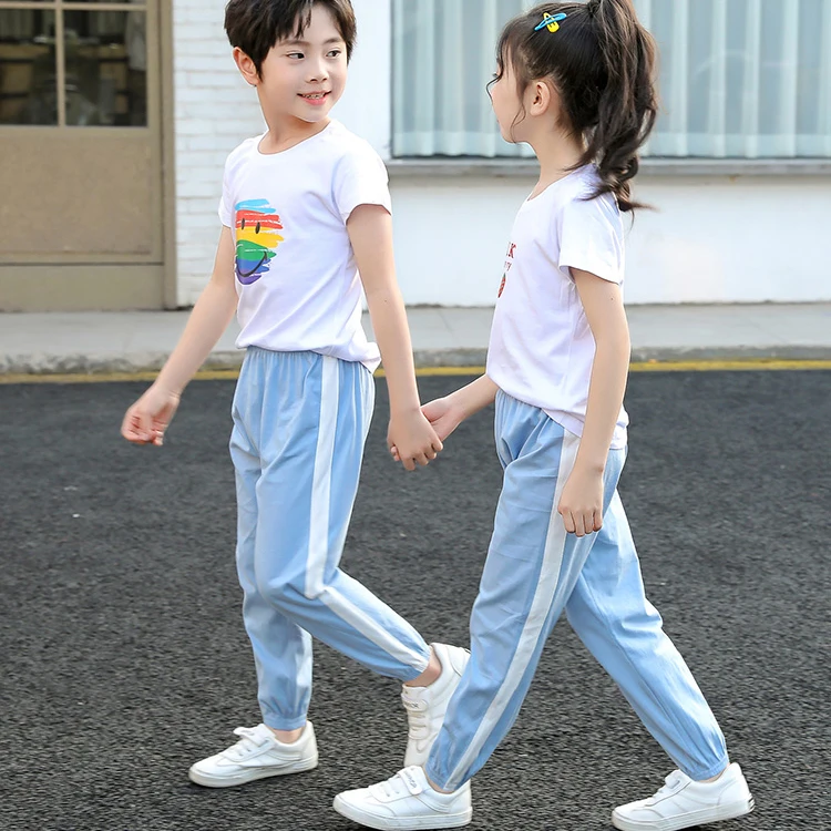 Children's cotton mosquito-proof pants are loose for boys and girls, and they wear thin casual pants in summer