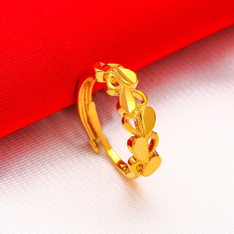 QEENKISS Gold Vintage Heart Ring For Women Wedding Party Birthday Valentine Christmas Bride Ladies Girlfriend Mother Gift RI62