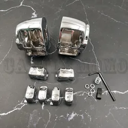 Motorcycle Chrome Handlebar Control Switch Housings Switch Caps For Harley Softail Sportster 883 1200 Dyna V-Rod Models