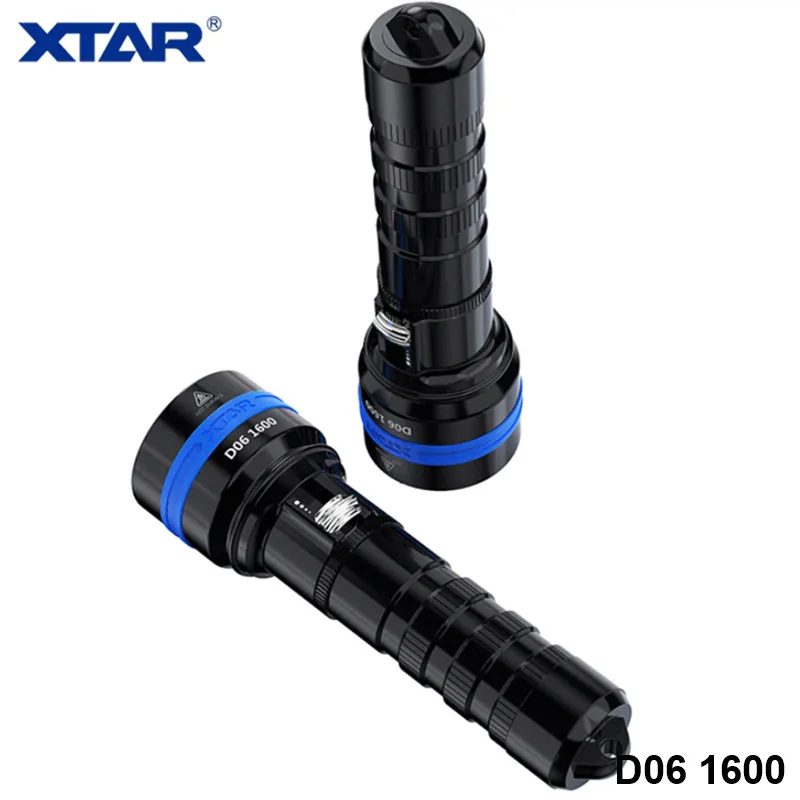 Xtar D06 Magnetic Slide Switch Underwater Photography Diving Flashlight Cree XHP35 XPL XML 18650 16340 CR123 Underwater Lantern