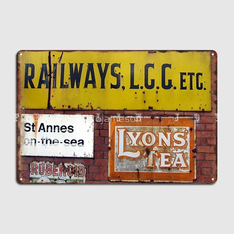 Railway Tea At St Annes On The Sea Metal Sign Bar Cave Custom Pub Wall Decor Tin Sign Posters