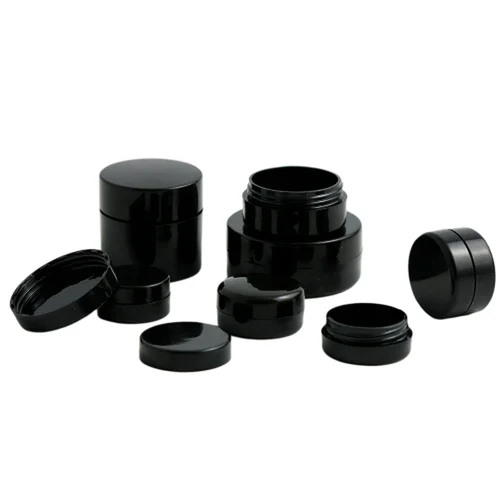 Imagen 2 del producto 10 Uds tarro de crema portátil 1/2/3/5/10/20g Mini tarros portátiles caja de maquillaje Nail Art contenedor de almacenamiento de cuentas cosméticas viaje negro