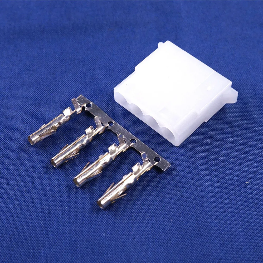 50 Sets Housing & Terminal ATX / EPS Molex 5.08 mm 4 Pin Female Receptacle Contact Pin for ATX EPS Power Cable IDE Connector