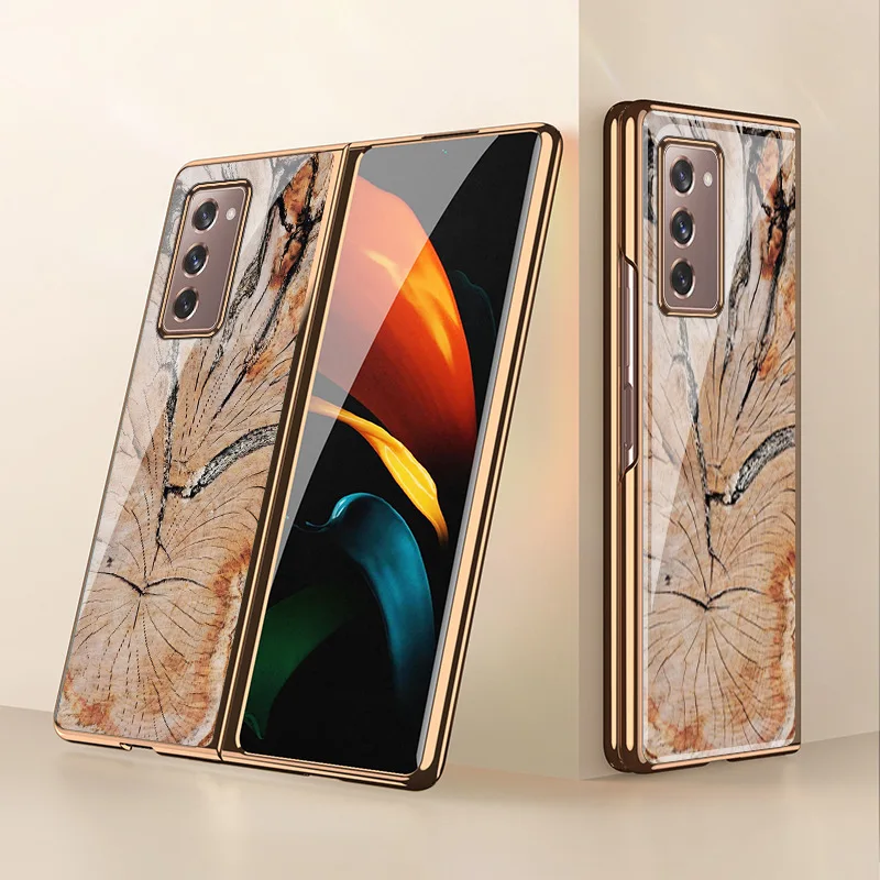

Чехол Z Fold 3 для Samsung Galaxy Z Fold 3 Z Flip 3 флип-чехол с рисунком Феникса древесины из закаленного стекла чехол для телефона Z Fold3