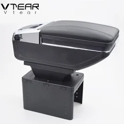 Vtear Universal Car Armrest Storage Box Auto Interior Leather Car-Styling Central Container Store Content Box Accessories Parts