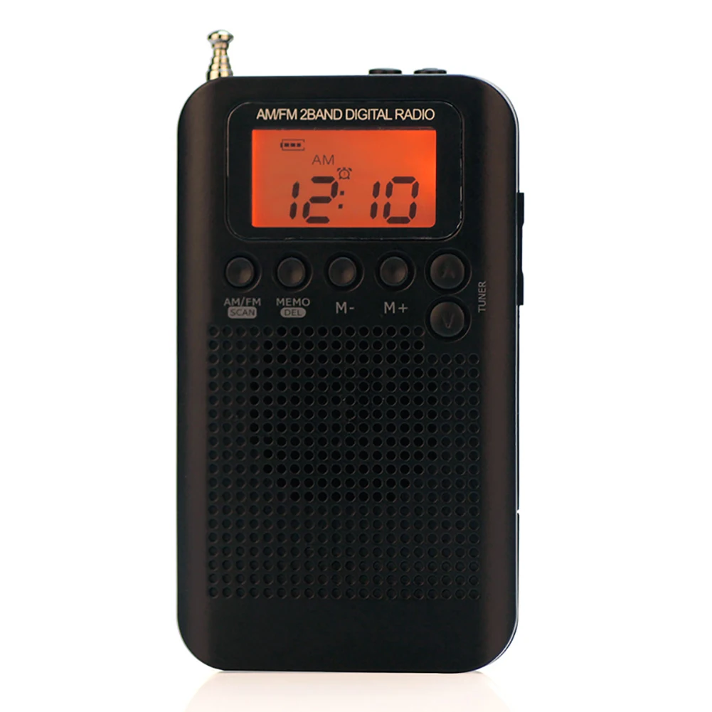 Mini pantalla LCD Digital portátil, receptor de Radio estéreo AM, FM, banda Dual, HRD-104