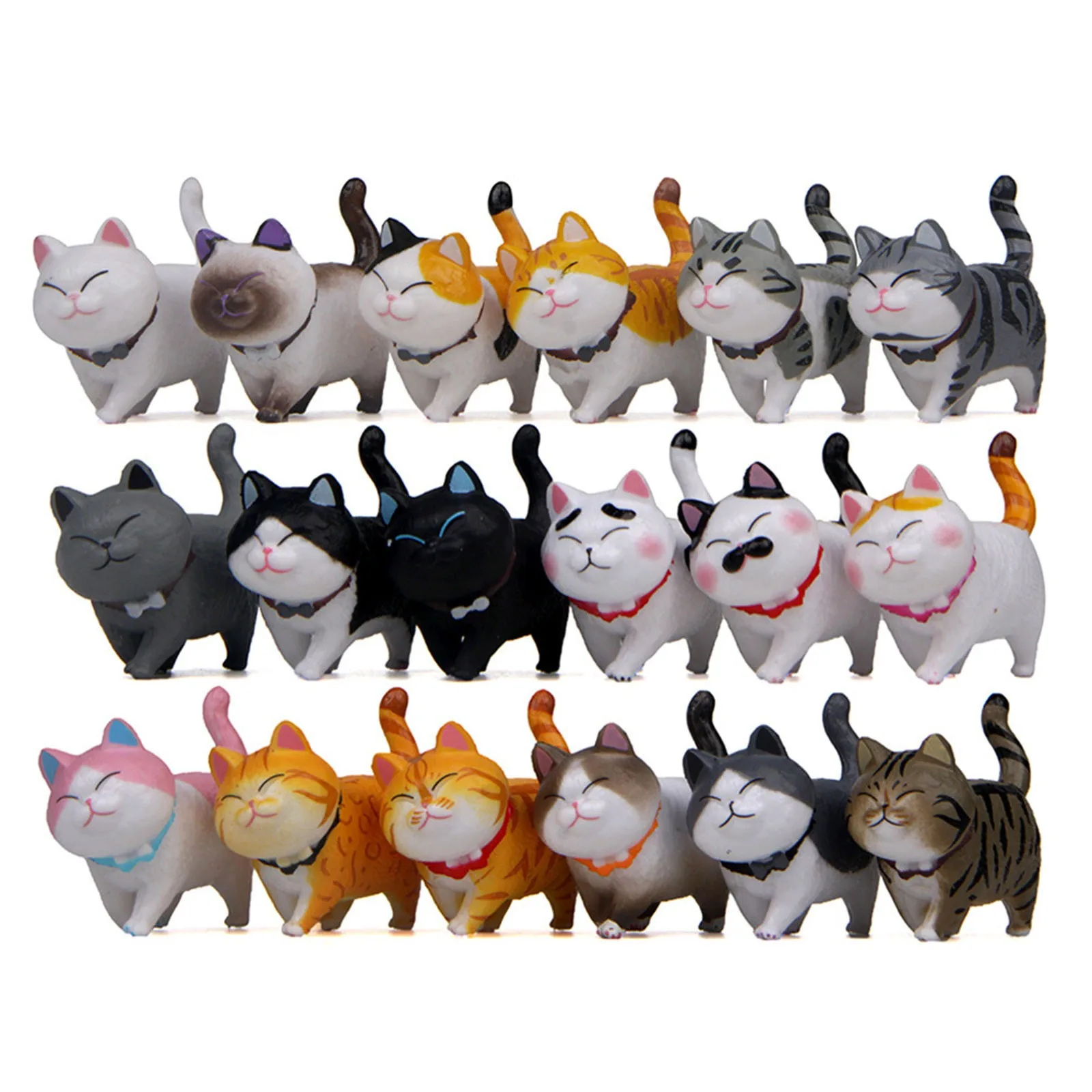 Serie de gatos bonitos, adornos para decoración del hogar, Mini artesanía de animales divertidos, estatuilla de paisaje, maceta de jardín en