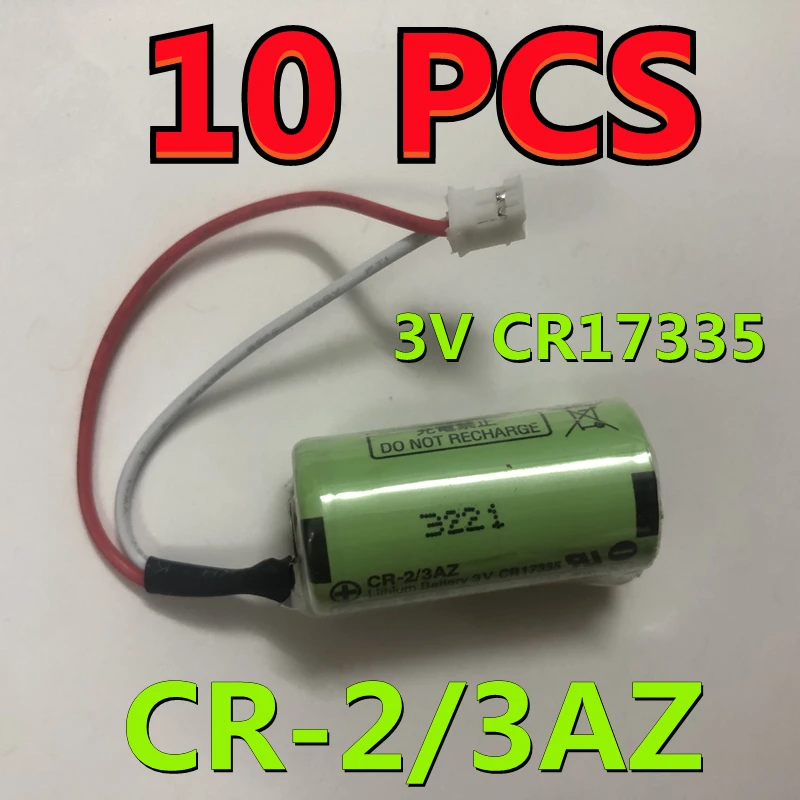 10 PACK Original New CR-2/3AZ 3V CR17335 Li-ion PLC Battery With White Connector (Customizable Plug)