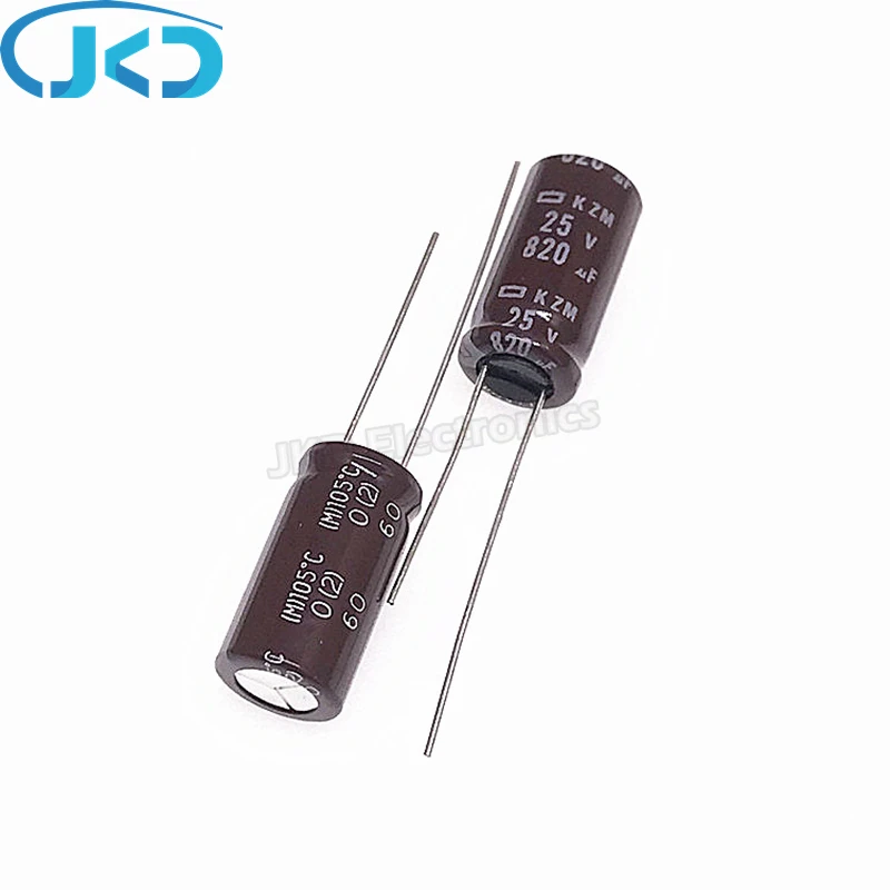 10pcs 820uF 25V820UF NCC KZM Series 10*20mm Low ESR / Impedance 25V820uF Aluminum Electrolytic Capacitor NIPPON CHEMI CON