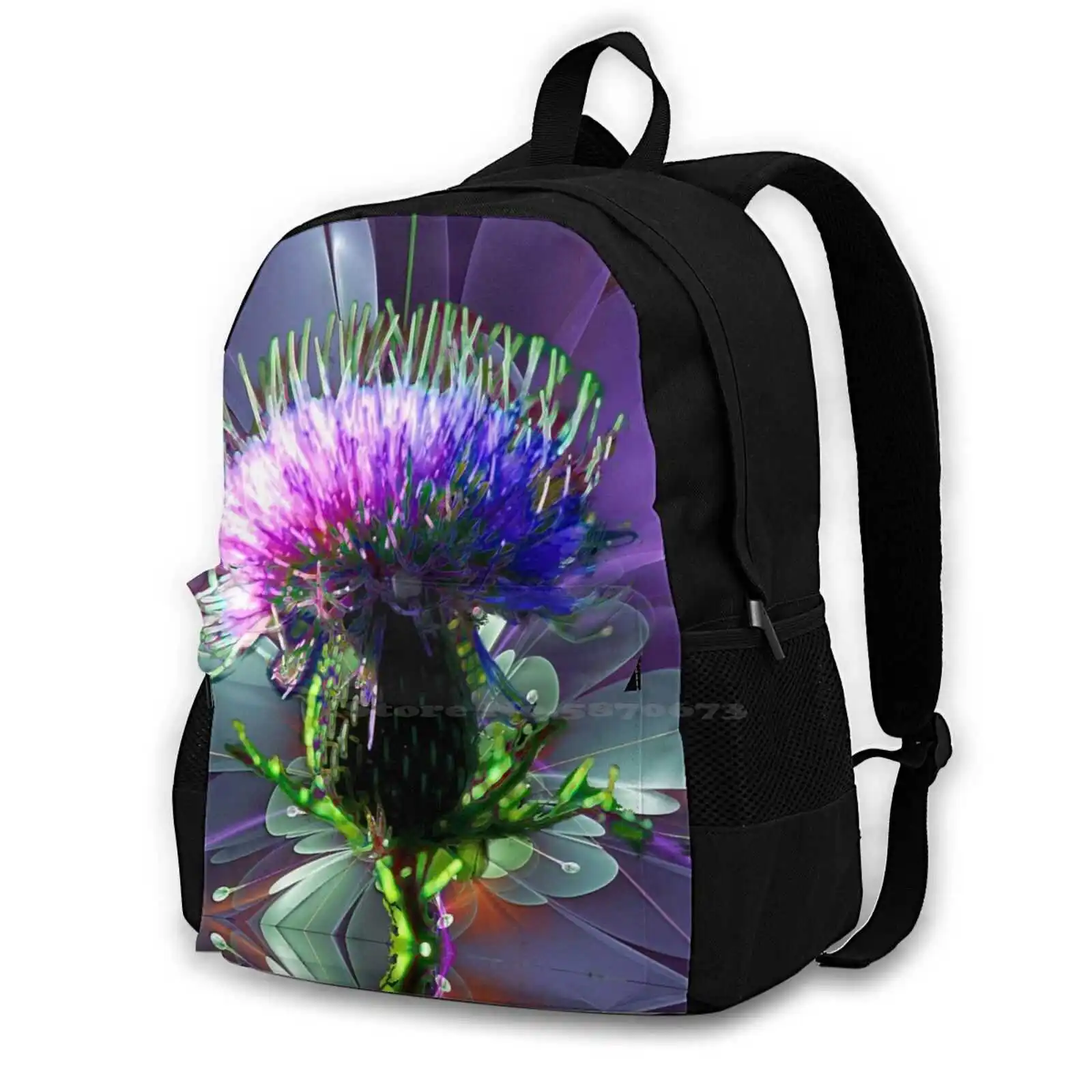 Etherial Thistle Backpacks For School Teenagers Girls Travel Bags Nature Still Life