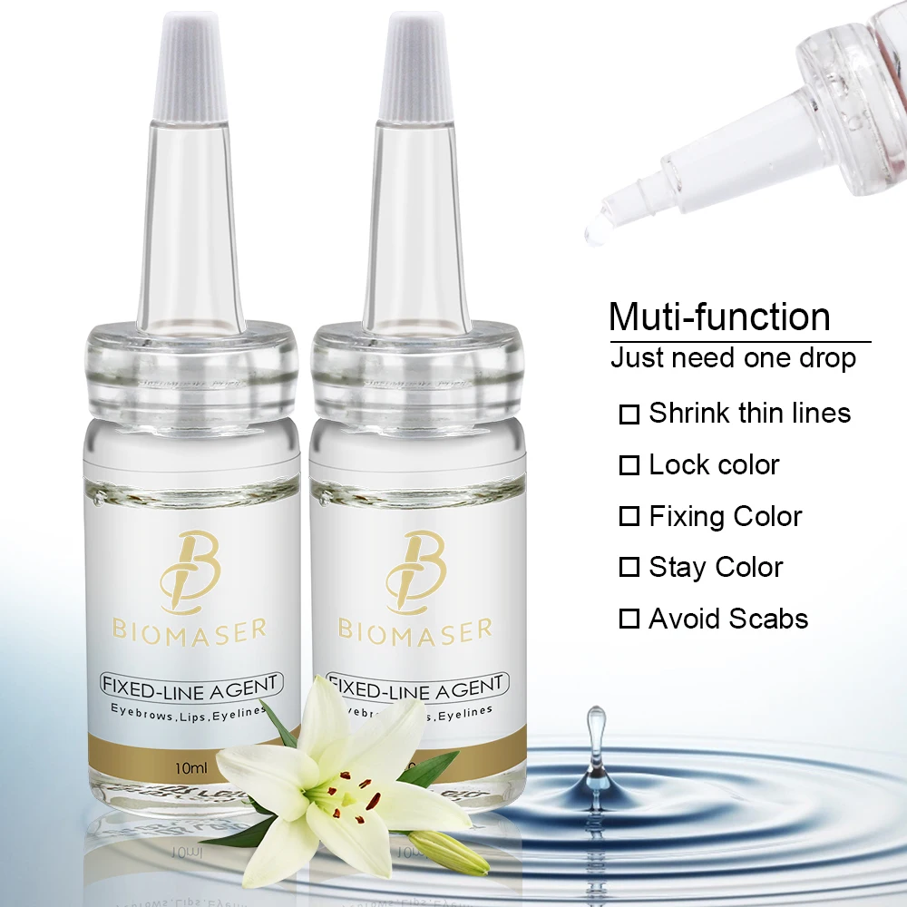 Biomaser Microblading Pigment Fixing Agent Permanent Makeup Ink Color Lock Assistence Eyebrow Fixed-line Tattoo Supplies