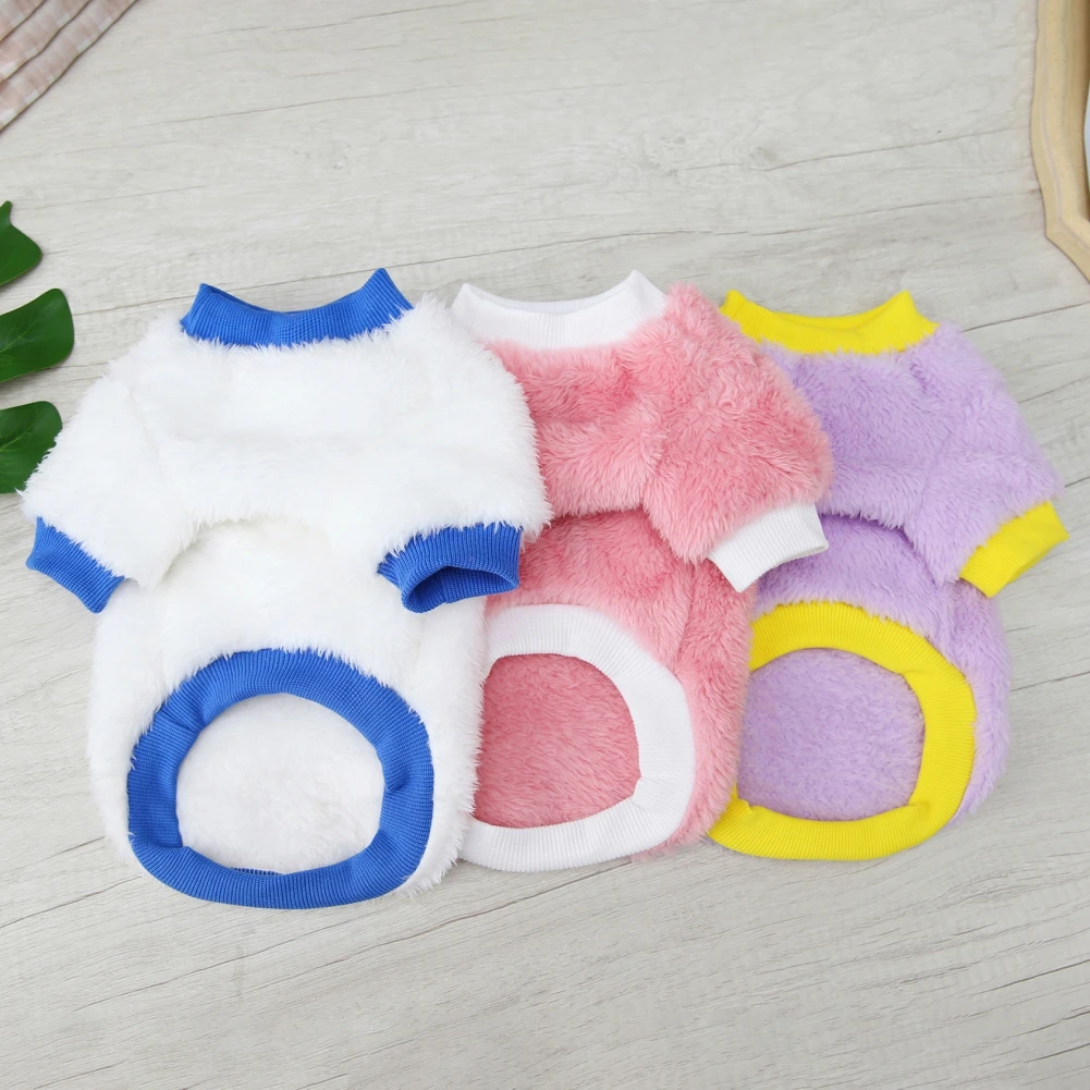 Winter Warm Fleece Pet Dog Clothes Cute Printed Pet Coat Puppy Dogs Shirt Jacket French Bulldog Sweatshirt Pullover Dog Costumes