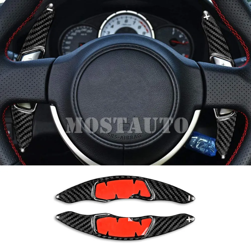 

For Toyota 86 Scion FR-S Subaru BRZ 2012-2016 Real Carbon Fiber Paddle Paddle Shift Steering Wheel Shifter Extension Black/Red