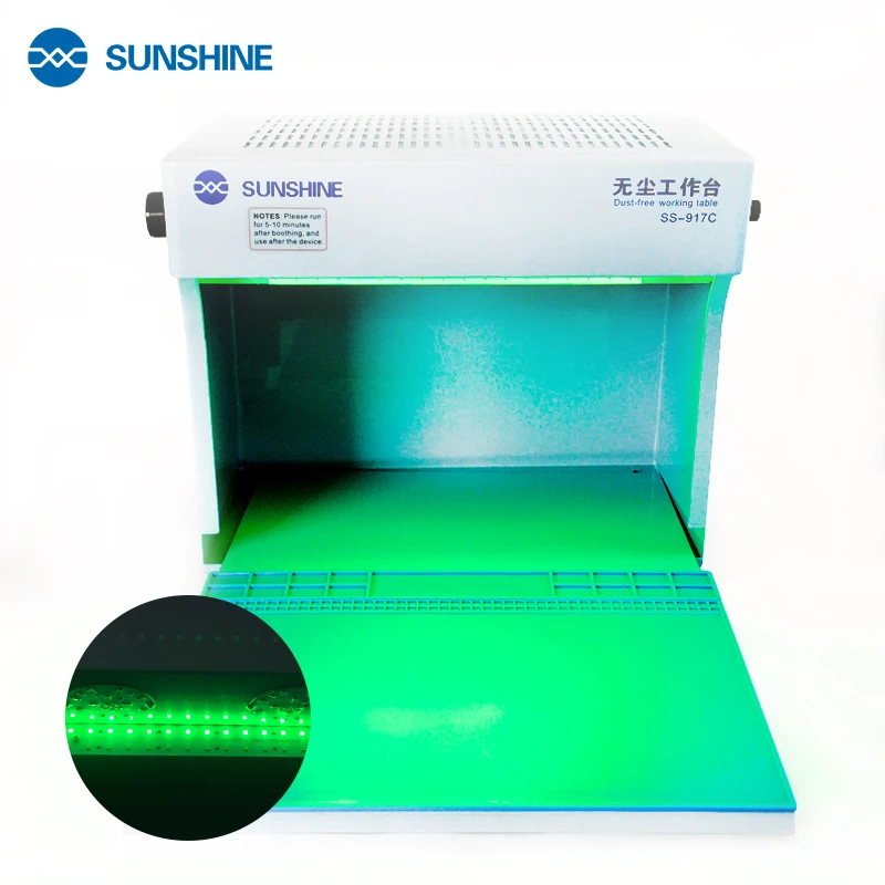 Sunshine SS-917C Dust Free Working Room Anti Dust Bench Adjustable Wind Cleaning Room for Phone iPad Refurbish Repair for SS-890