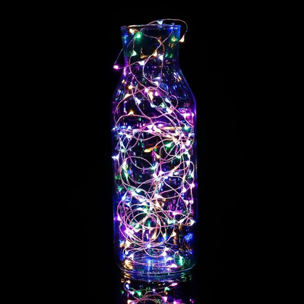 20 luces LED con batería y botón, alambre de cobre impermeable para boda, fiesta de Navidad, dormitorio, jardín, cuento de hadas, decoración de sueño, 2M