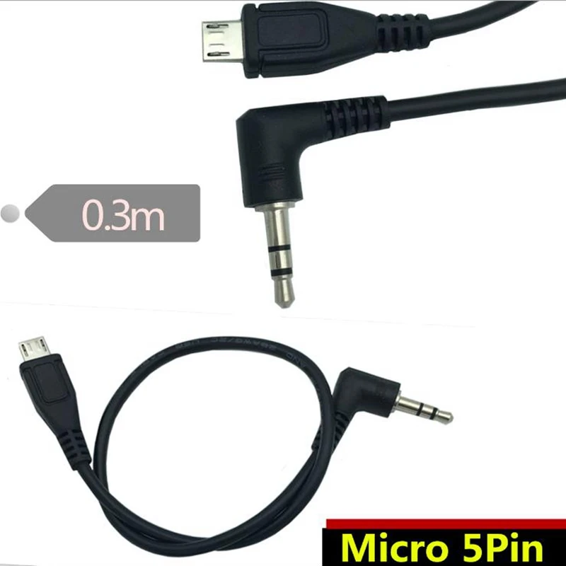 30cm Micro USB mini USB do gniazda 90 stopni 3.5mm złącze kabla audio 3.5 wtyczka słuchawek MP3 MP4 dźwięk telefonu kabel adapter