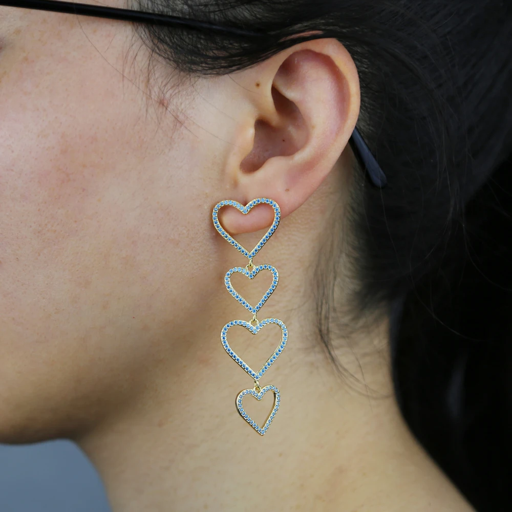 New Rainbow Cz Heart Shaped Chocker Necklace For Women Short Collar Party Jewelry For Girlfriend Valentine's Gift