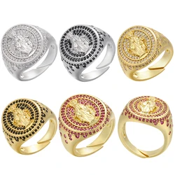 ZHUKOU 1 piece gold color Christ Virgin Mary rings for women/men popular rings for Christmas gift wholesale model:VJ40