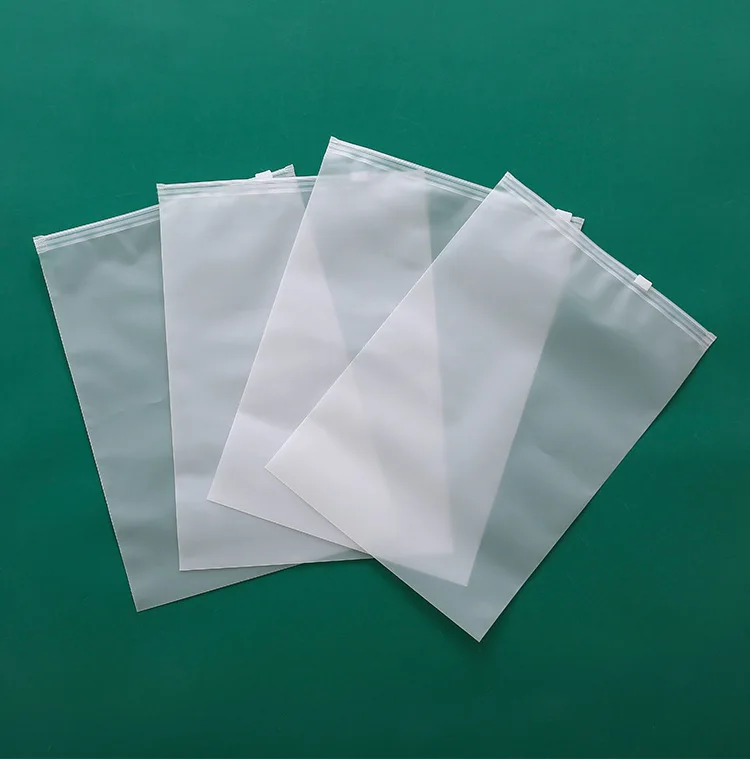 10Pcs Plastic Storage Bag Matte Clear Zipper Seal Travel Bags Valve Slide Seal Packing Pouch For Cosmetic Clothing Packaging Bag