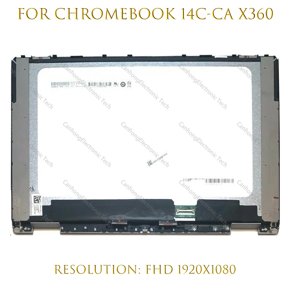 14-Inch LCD Touch Screen Digitizer Assembly With Bezel For HP Chromebook X360 14C-CA 14c-ca0004nl 14c-ca0012nf B140HAN04.D