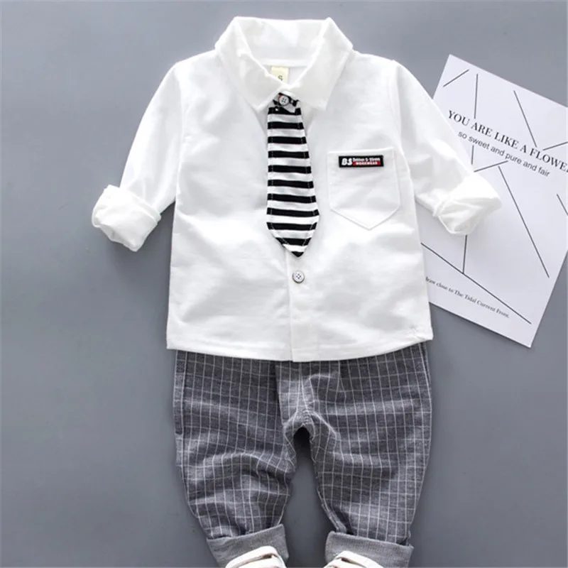 Lawadka Spring Autumn Baby Boy Clothes Sets Long Sleeve Tie T-Shirt +Pants 2Pcs Outfits Cotton Sport Suit For Boy Clothes 2024