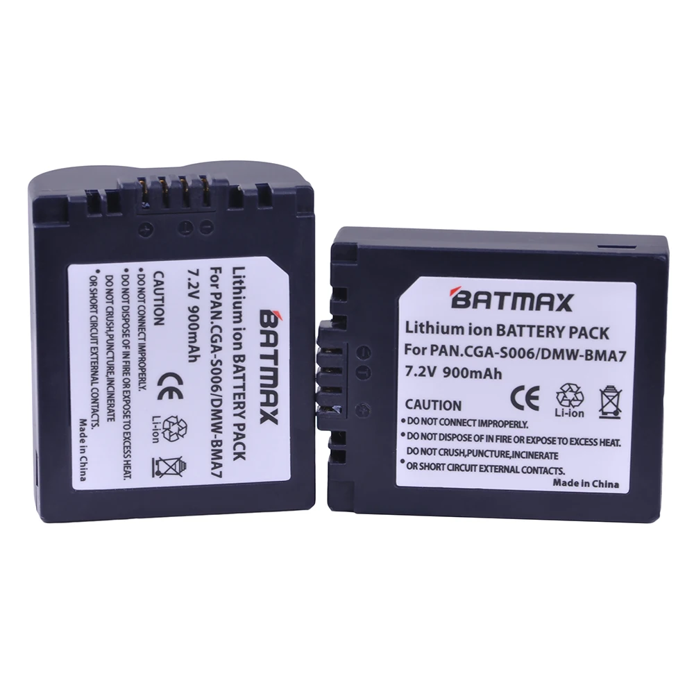 Batmax CGA-S006 CGA S006E S006 S006A DMW-BMA7 Camera Battery for Panasonic DMC FZ7 FZ8 FZ18 FZ28 FZ30 FZ35 FZ38