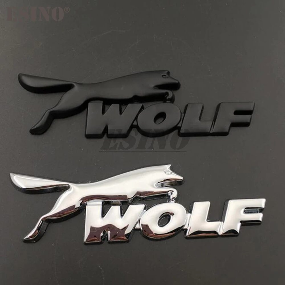 3D Wolf Racing Car Trunk Zinc Alloy Emblem Rear Body Tailgate Accessories Adhesive Styling Badge for Ford Focus ST Mustang GT