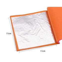 11cm Solid Silver Foil Booklet Real Silver Leaf for Cake Decoration DIY Art Crafts Wrapping Paper Painting Ultra Thin Sheets