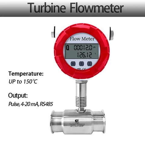 Sensor medidor de flujo de agua caliente, 150 ℃, Alcohol, agua, leche, aceite, combustible, diésel, medición de fluido, pinza triple