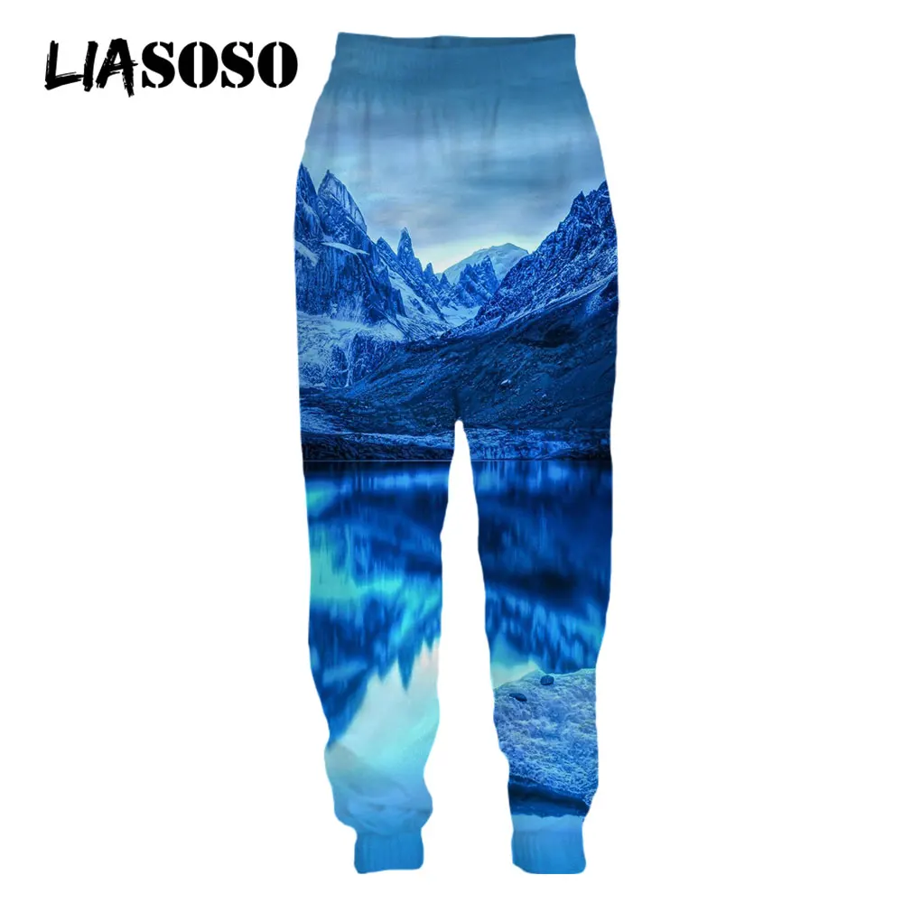 

LIASOSO 3D Print Snow Mountain Ice Beach Sweatpants Men's Women Sweat Pants Jogging Casual Hip Pop Streetwear Fitness Cool Pants