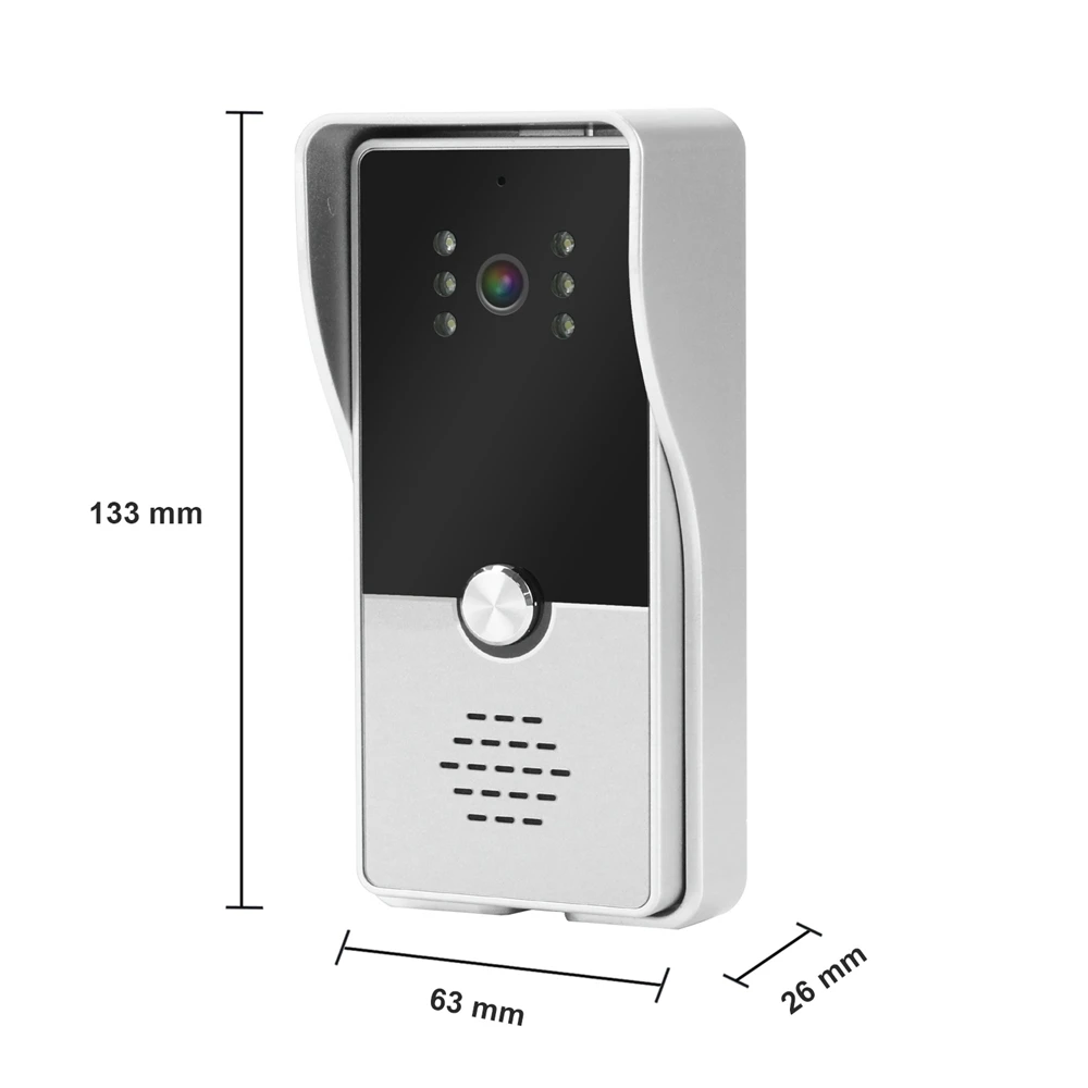 Dragonsview 7 Inch Wired Video Intercom for Villa Door Phone System with Doorbell Camera Multiple Record Unlock Talk