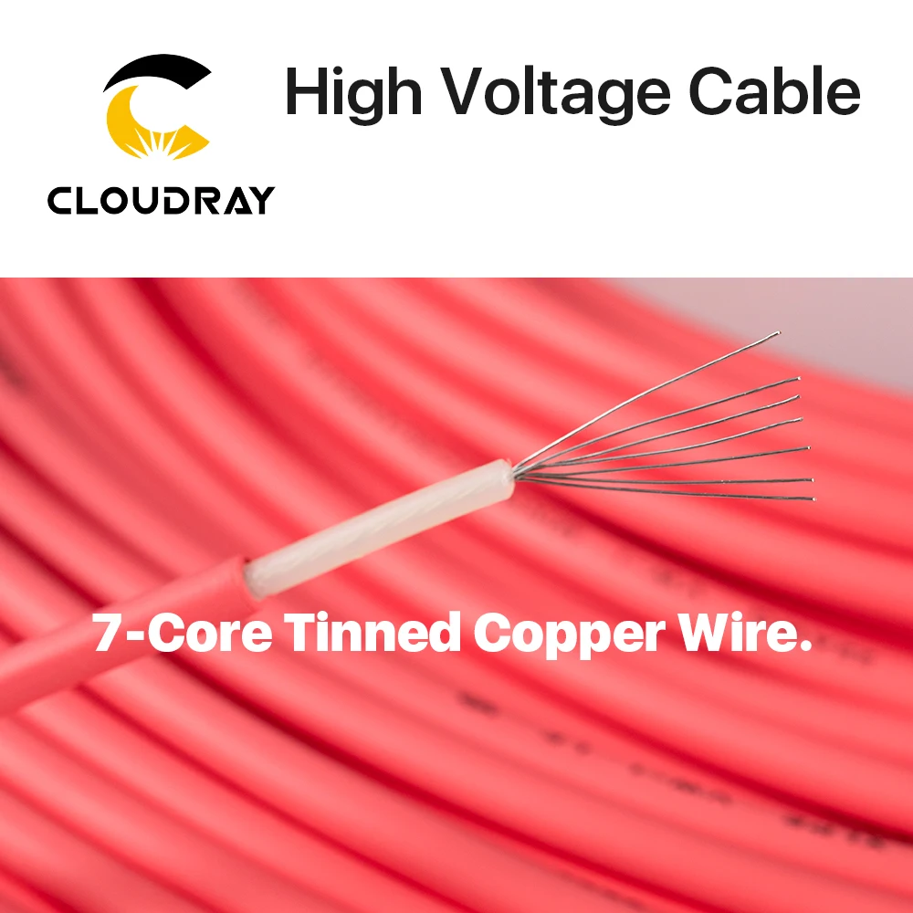 Cloudray 3 Meters High voltage Cable for CO2 Laser Power Supply and Laser Tube Laser Engraving and Cutting Machine