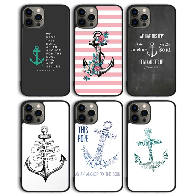 Hope Anchor the Soul Bible Verse Phone Case Back Cover for iPhone 15 SE2020 14 13 11 12 Pro Max mini XS XR X 8 Plus 7 6S Coque