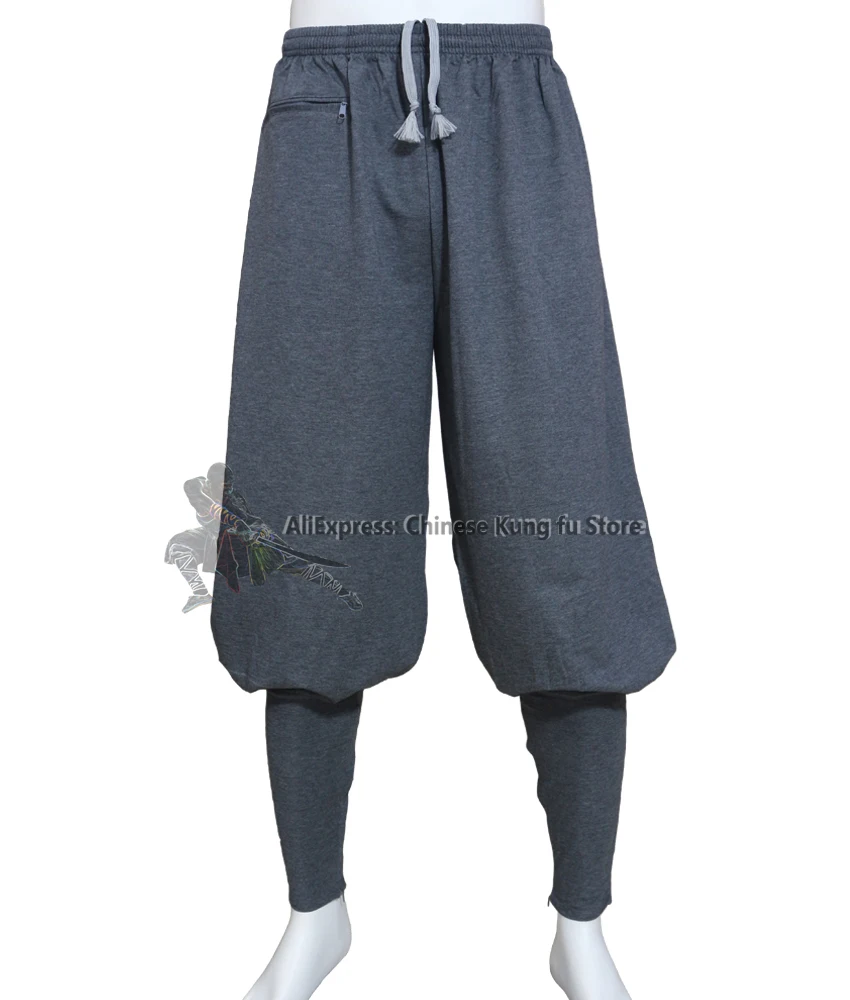 4 Colors Soft Cotton Blends Buddhist Trousers Shaolin Kung fu Tai chi Pants Wushu Wing Chun Clothes